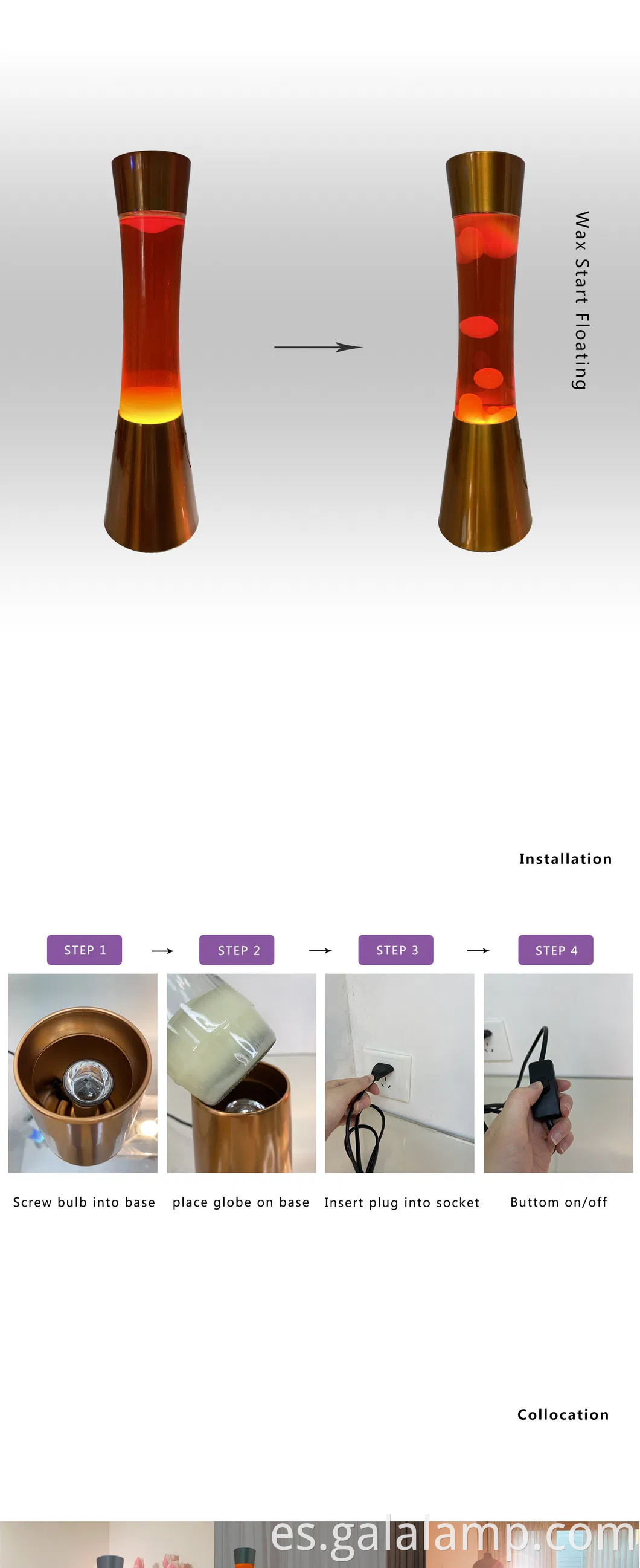 Lámpara de lava naranja personalizada para decoraciones y promociones navideñas